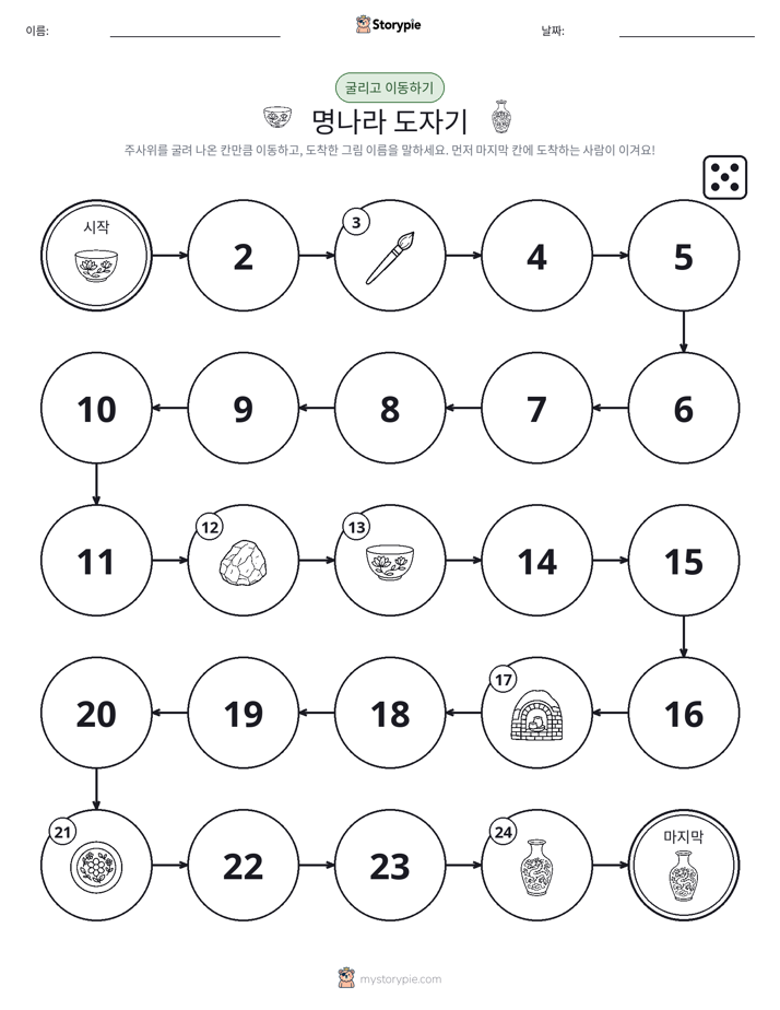 주사위 굴리고 이동하기 게임