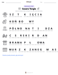 Podgląd drukowalnego arkusza ćwiczeń Cesarz Yongle
