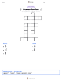 Domestication printable worksheet preview