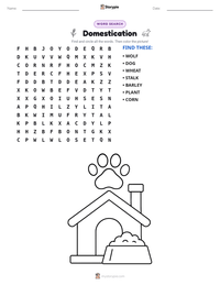 Domestication printable worksheet preview
