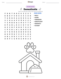 Domesticatie afdrukbare werkblad voorbeeld