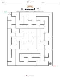 Aardewerk afdrukbare werkblad voorbeeld