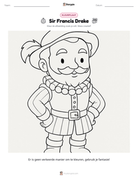 Sir Francis Drake afdrukbare werkblad voorbeeld