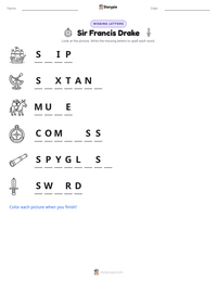 Sir Francis Drake printable worksheet preview