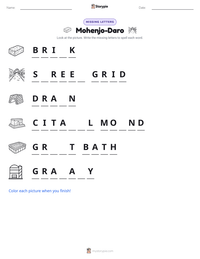 Mohenjo-Daro printable worksheet preview