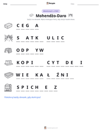 Podgląd drukowalnego arkusza ćwiczeń Mohendżo-Daro