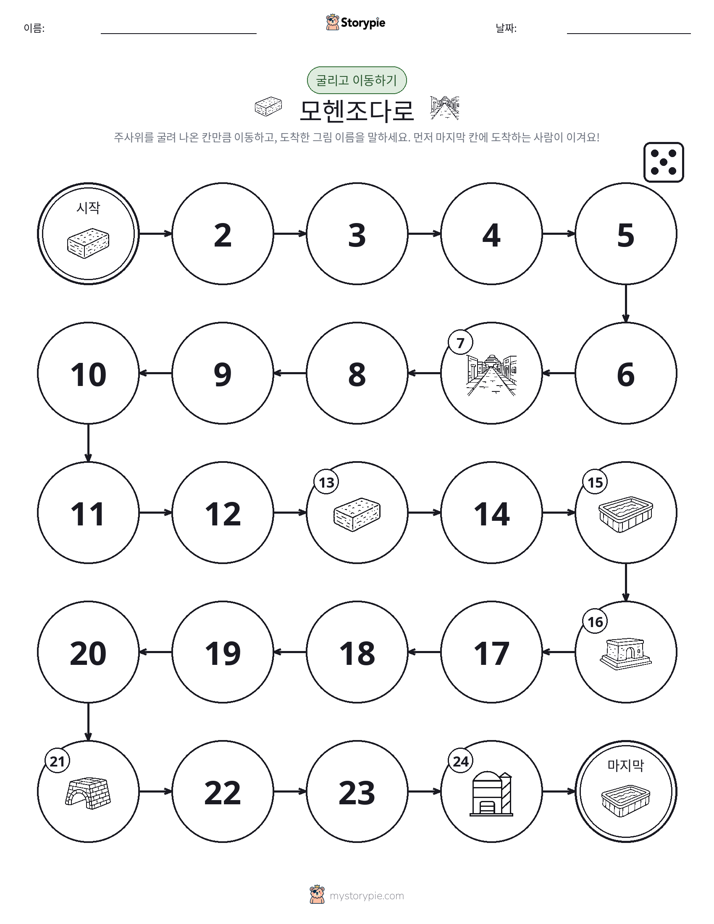 주사위 굴리고 이동하기 게임