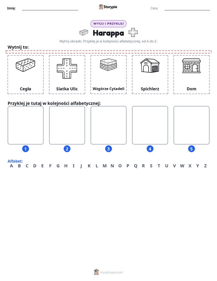 Wytnij i Wklej Alfabet