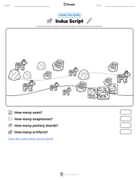 Indus Script printable worksheet preview