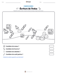 Aperçu de la feuille de travail imprimable Écriture de l'Indus