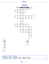 Indus Script printable worksheet preview