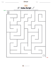Indus Script printable worksheet preview