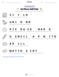 Anteprima della scheda stampabile di Scrittura dell'Indo