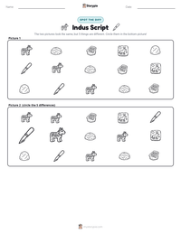 Indus Script printable worksheet preview