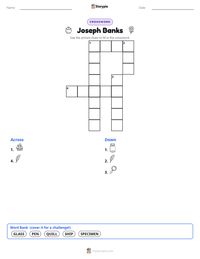 Joseph Banks printable worksheet preview