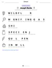 Joseph Banks printable worksheet preview