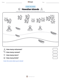 Hawaiian Islands printable worksheet preview