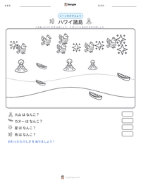 ハワイ諸島 の印刷可能ワークシートプレビュー