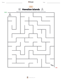 Hawaiian Islands printable worksheet preview