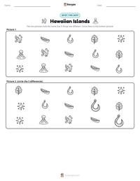 Hawaiian Islands printable worksheet preview