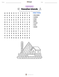 Hawaiian Islands printable worksheet preview