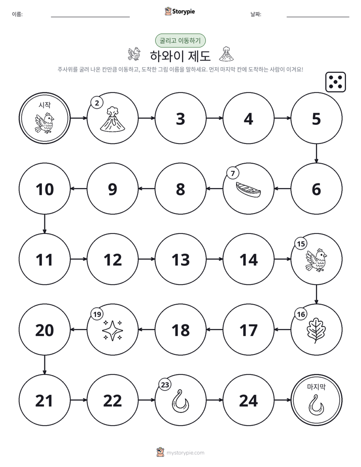 주사위 굴리고 이동하기 게임