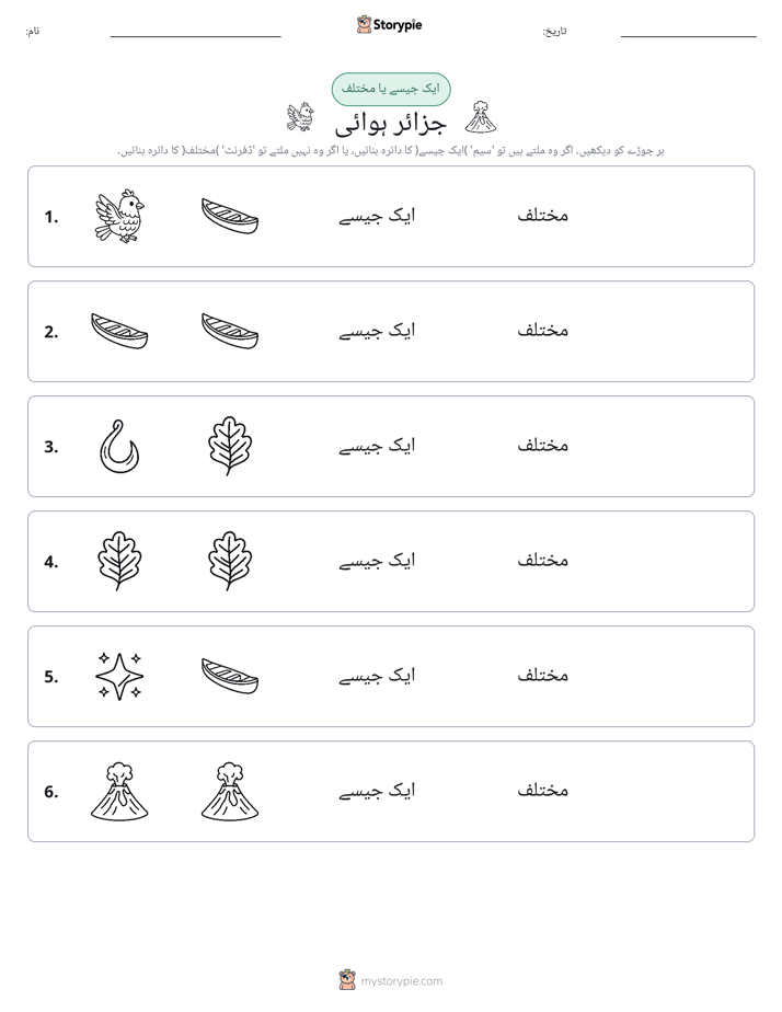ایک جیسا یا مختلف