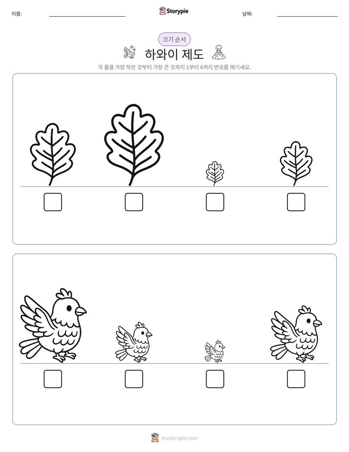 크기 순서