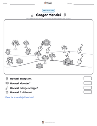 Gregor Mendel afdrukbare werkblad voorbeeld