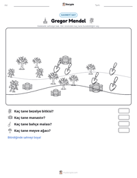 Gregor Mendel yazdırılabilir çalışma sayfası önizlemesi