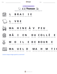 Aperçu de la feuille de travail imprimable J. J. Thomson