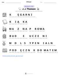 Podgląd drukowalnego arkusza ćwiczeń J. J. Thomson
