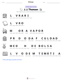 Prévia da folha de atividades imprimível J. J. Thomson