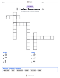 Harlem Renaissance printable worksheet preview