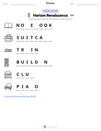 Harlem Renaissance printable worksheet preview