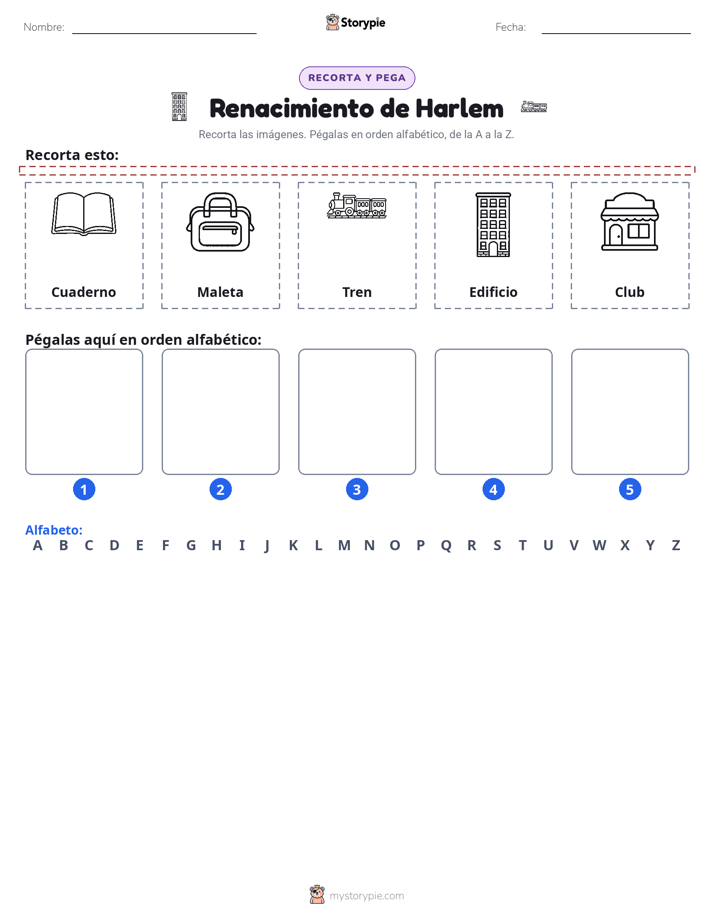 Cortar y Pegar el Alfabeto
