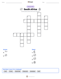 South Africa printable worksheet preview