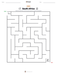 South Africa printable worksheet preview