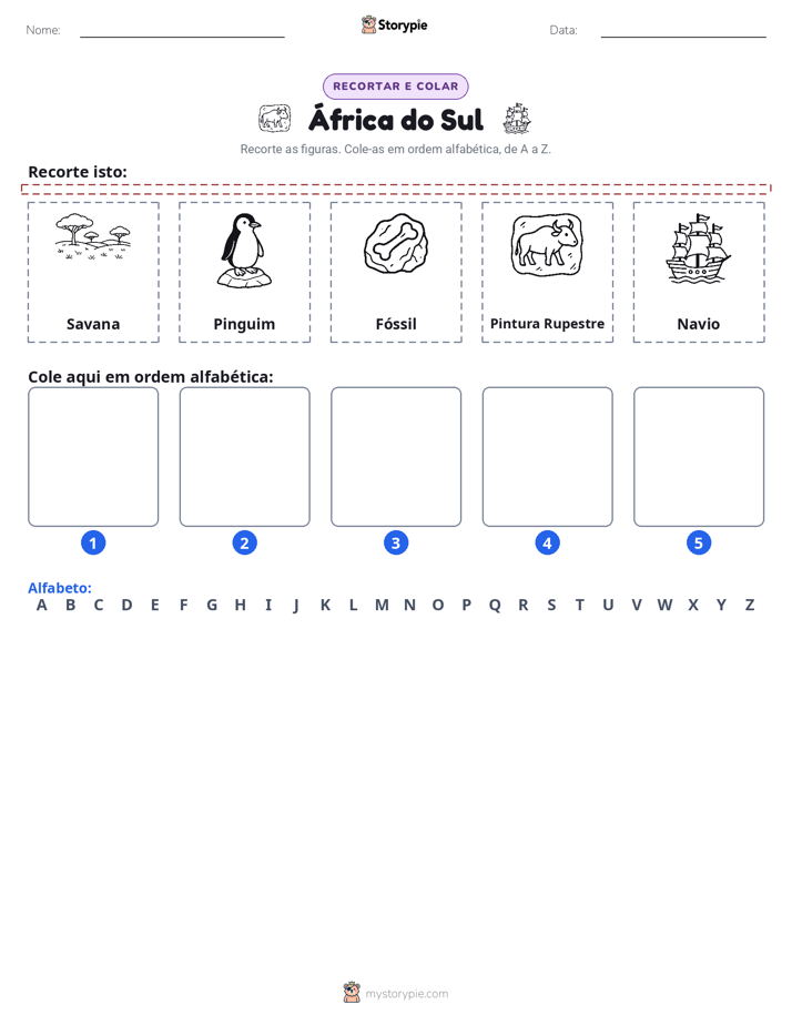 Recortar & Colar Alfabeto