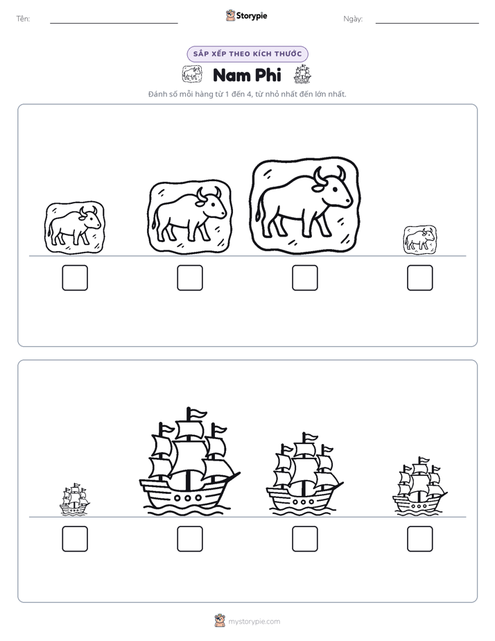 Thứ Tự Kích Thước