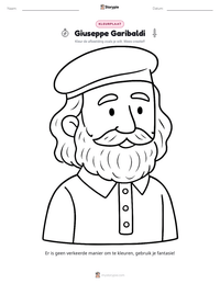 Giuseppe Garibaldi afdrukbare werkblad voorbeeld