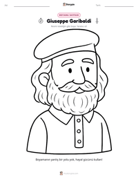 Giuseppe Garibaldi yazdırılabilir çalışma sayfası önizlemesi