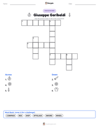 Giuseppe Garibaldi printable worksheet preview