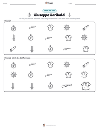 Giuseppe Garibaldi printable worksheet preview