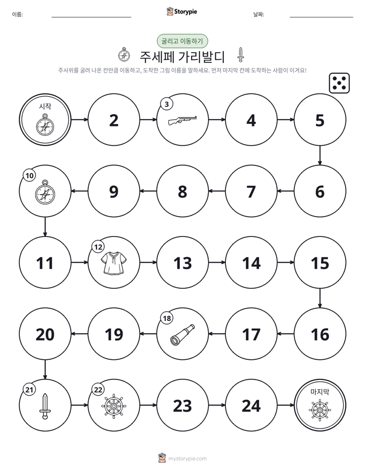 주사위 굴리고 이동하기 게임