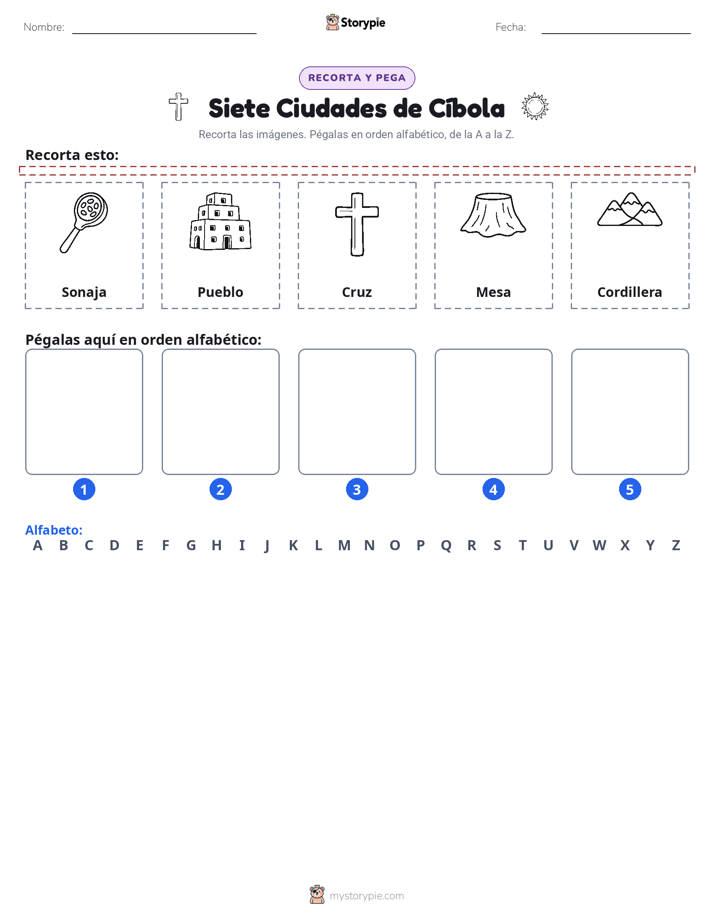 Cortar y Pegar el Alfabeto