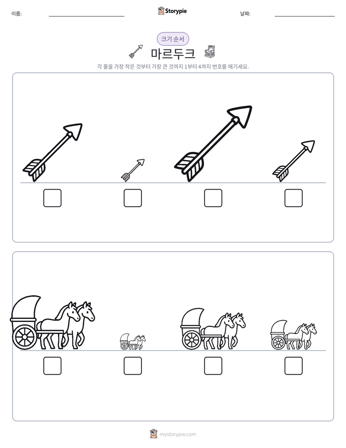 크기 순서