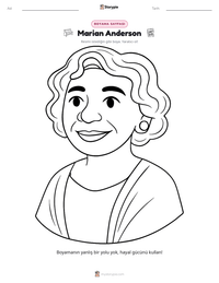 Marian Anderson yazdırılabilir çalışma sayfası önizlemesi