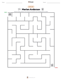 Marian Anderson afdrukbare werkblad voorbeeld
