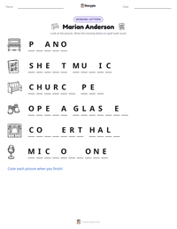 Marian Anderson printable worksheet preview